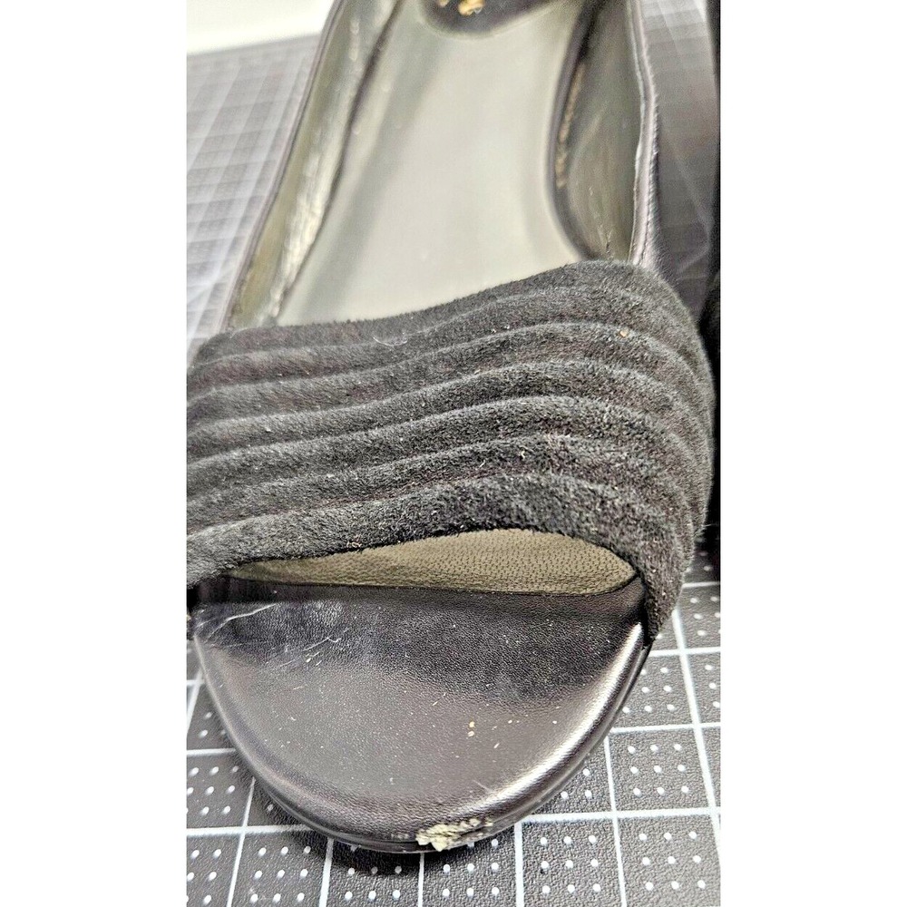 COLE HAAN peep toe velvet upper leather wedges Sz 10AA‎ - Picture 15 of 15